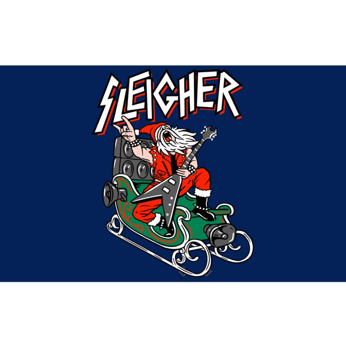 Ugly Christmas Sweater Sleigher Heavy Metal Santa Xmas Bumper Sticker