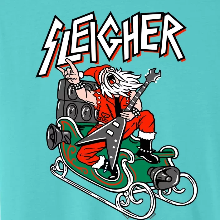 Ugly Christmas Sweater Sleigher Heavy Metal Santa Xmas ChromaSoft Performance T-Shirt