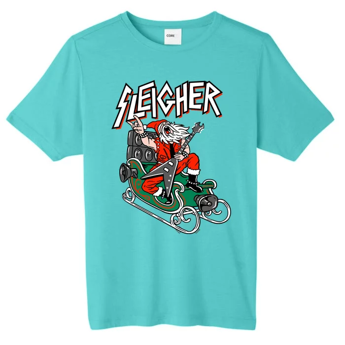 Ugly Christmas Sweater Sleigher Heavy Metal Santa Xmas ChromaSoft Performance T-Shirt