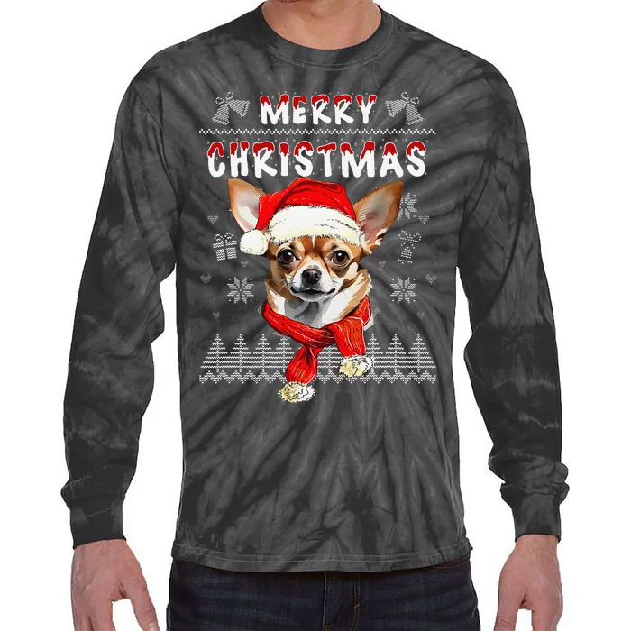 Ugly Christmas Sweater Ugly Sweater Chihuahua Dog Tie-Dye Long Sleeve Shirt