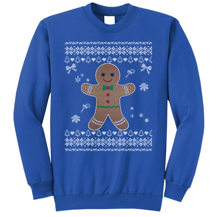 Ugly Christmas Sweater Bite Me Gingerbread Funny Gift Tall Sweatshirt