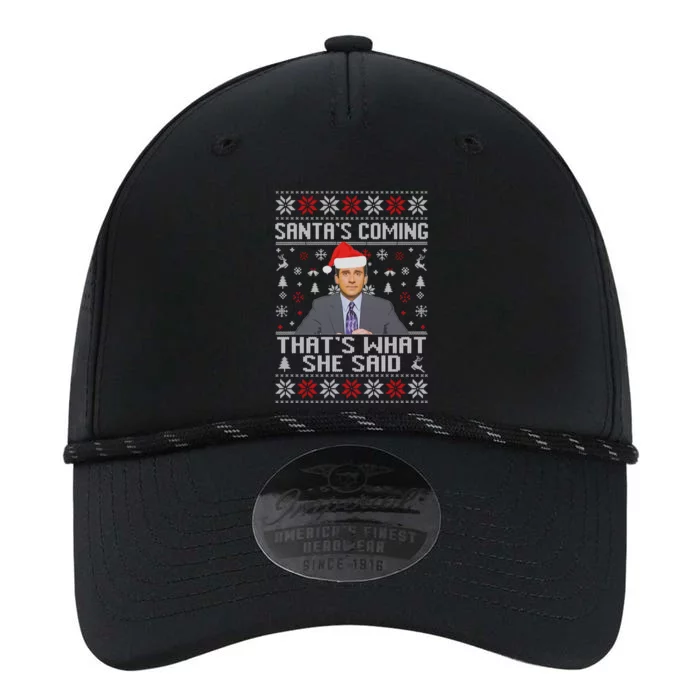 Ugly Christmas Sweater The Office Santa’s Coming That’s What She Said Performance The Dyno Cap