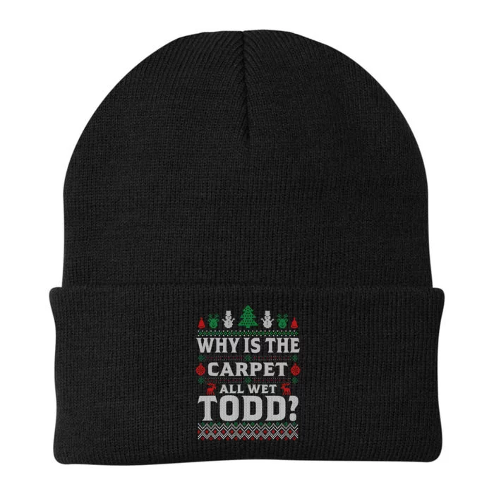 Ugly Christmas Sweater Why is the Carpet Wet Todd? Xmas Knit Cap Winter Beanie