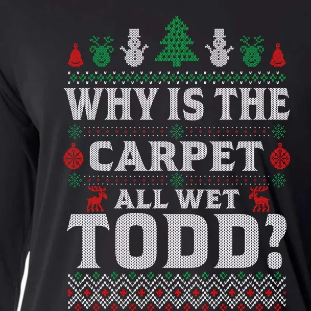 Ugly Christmas Sweater Why is the Carpet Wet Todd? Xmas Cooling Performance Long Sleeve Crew