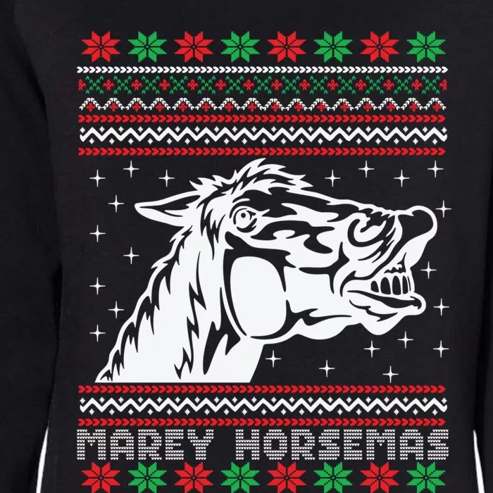 Ugly Christmas Sweater Horse Marey Horsemas Xmas Gift Womens California Wash Sweatshirt