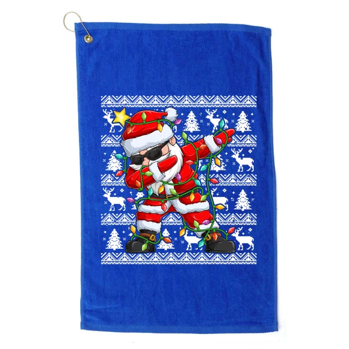 Ugly Christmas Sweater Dabbing Santa Meaningful Gift Platinum Collection Golf Towel