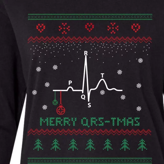 Ugly Christmas Sweater For Nurse Cardiology Medical Funny Gift Womens Cotton Relaxed Long Sleeve T-Shirt