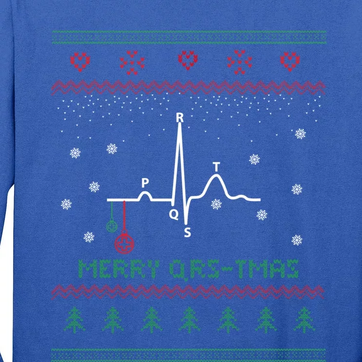 Ugly Christmas Sweater For Nurse Cardiology Medical Funny Gift Tall Long Sleeve T-Shirt