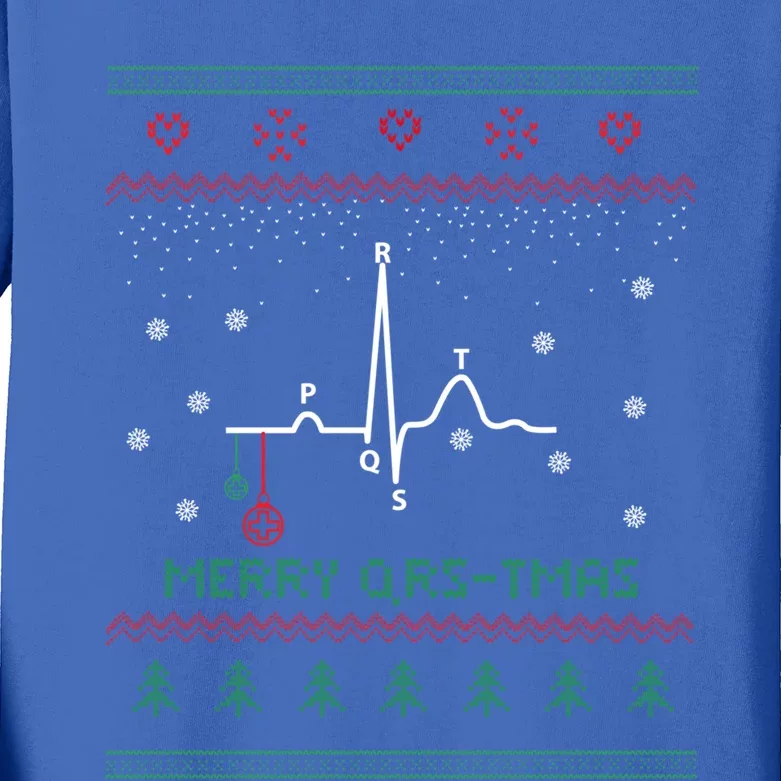 Ugly Christmas Sweater For Nurse Cardiology Medical Funny Gift Kids Long Sleeve Shirt