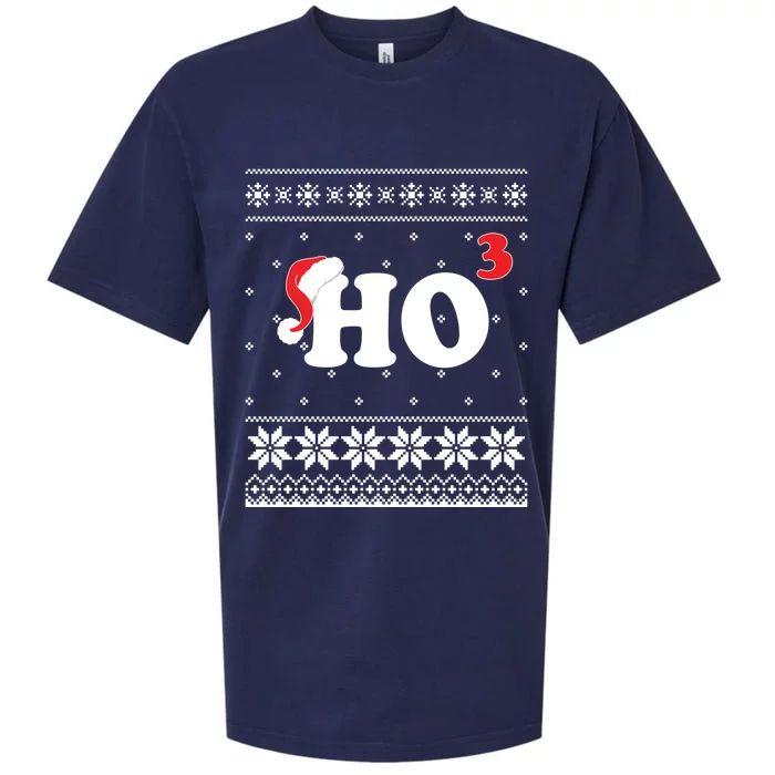 Ugly Christmas Sweater Funny Ho Ho Ho Santa Gift Sueded Cloud Jersey T-Shirt