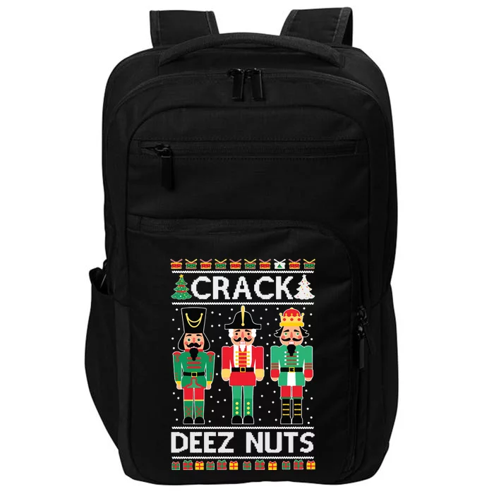 Ugly Christmas Sweater Nutcracker Crack Deez Nuts Impact Tech Backpack