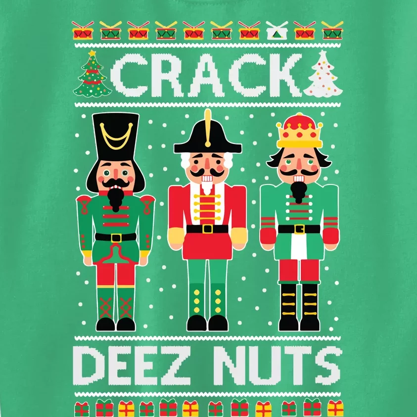 Ugly Christmas Sweater Nutcracker Crack Deez Nuts Kids Sweatshirt