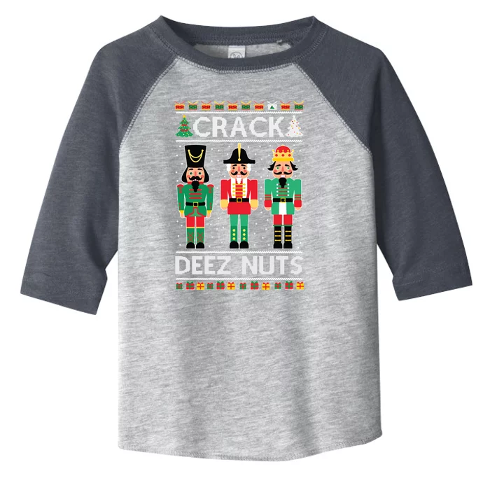 Ugly Christmas Sweater Nutcracker Crack Deez Nuts Toddler Fine Jersey T-Shirt