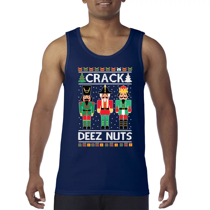 Ugly Christmas Sweater Nutcracker Crack Deez Nuts Tank Top