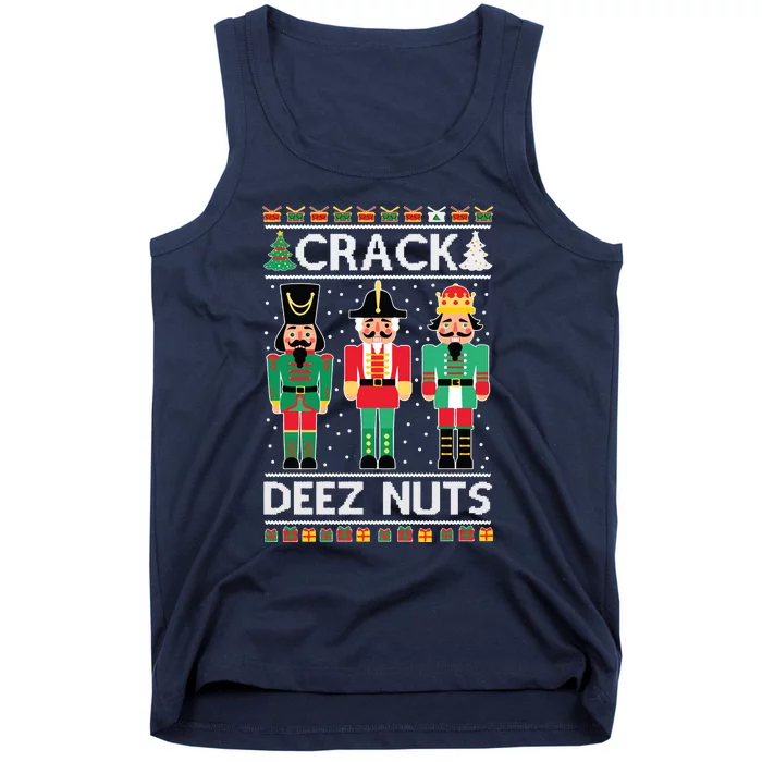 Ugly Christmas Sweater Nutcracker Crack Deez Nuts Tank Top