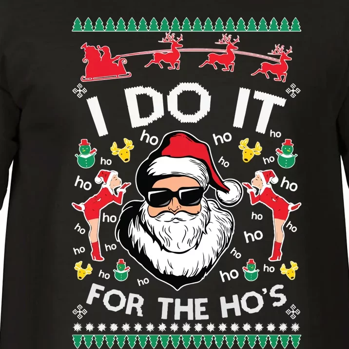 Ugly Christmas Sweater Santa Claus I Do It For The Hos Comfort Colors T-Shirt