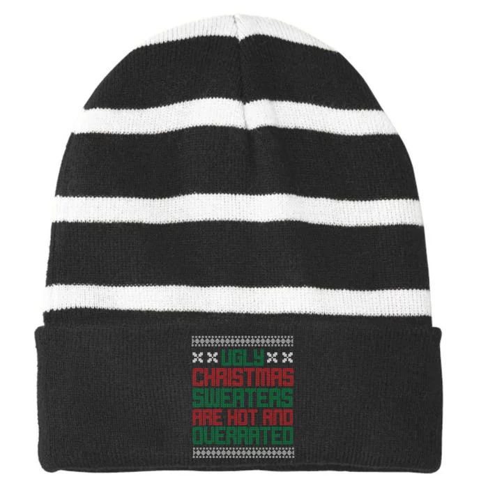 Ugly Christmas Sweaters Are Hot And Overrated Striped Beanie with Solid Band