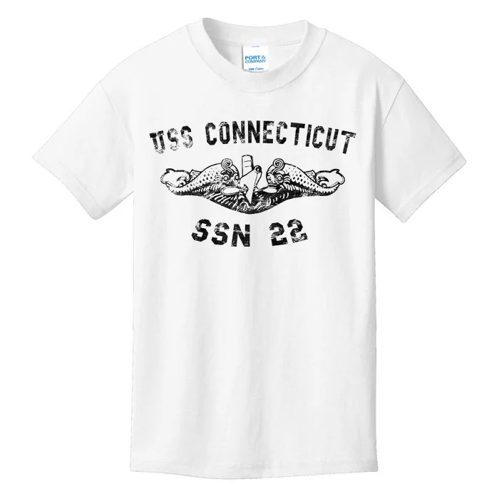 Uss Connecticut Ssn22 Attack Submarine Badge Kids T-Shirt