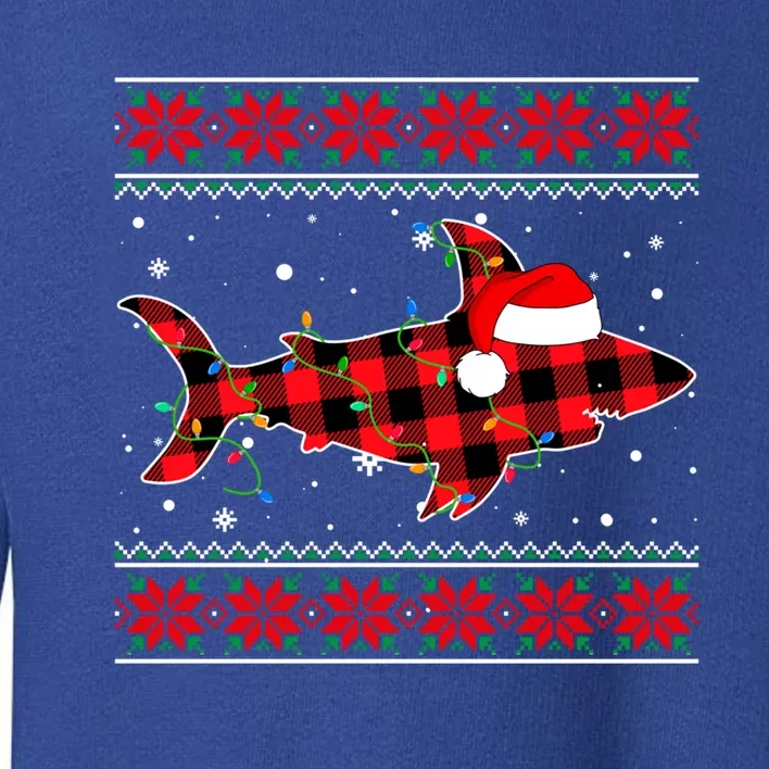 Ugly Christmas Sweater Shark Lover Xmas Lights Santa Gift Toddler Sweatshirt