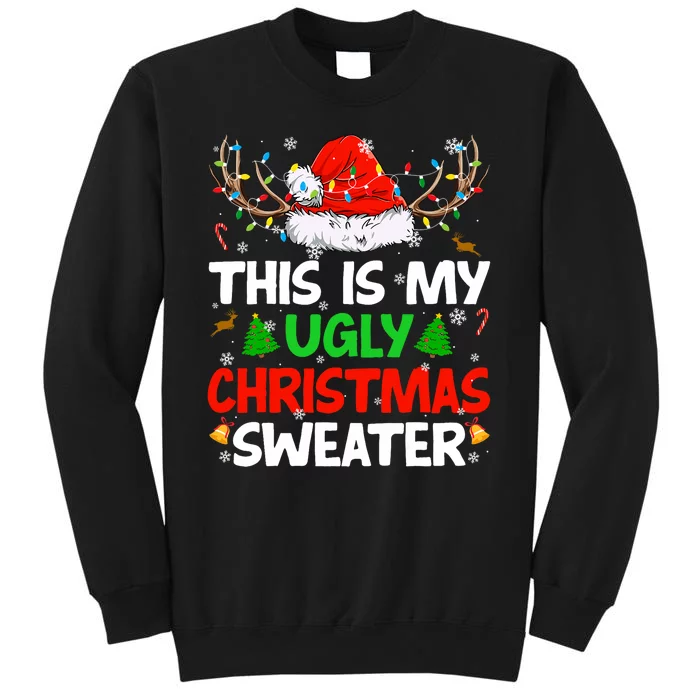 Ugly Christmas Sweater Xmas Santa Reindeer Tall Sweatshirt