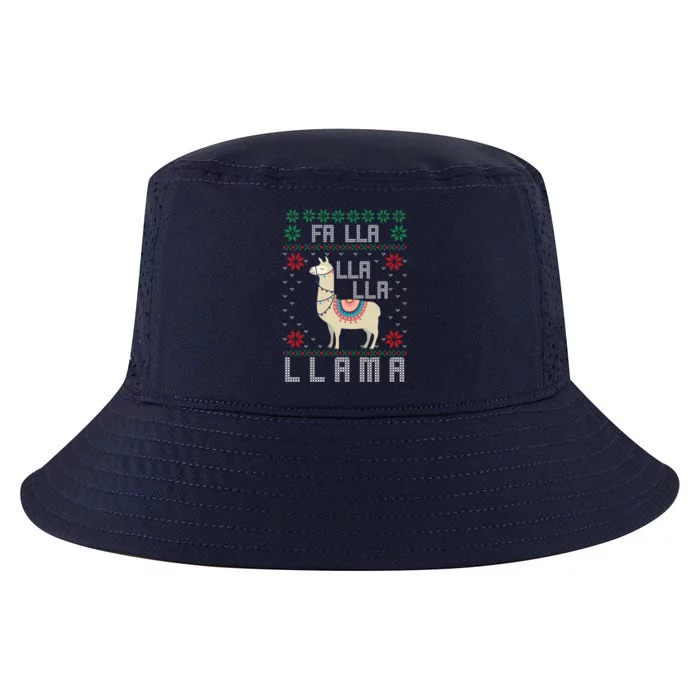 Ugly Christmas Sweater Llama Funny Holiday Funny Gift Cool Comfort Performance Bucket Hat