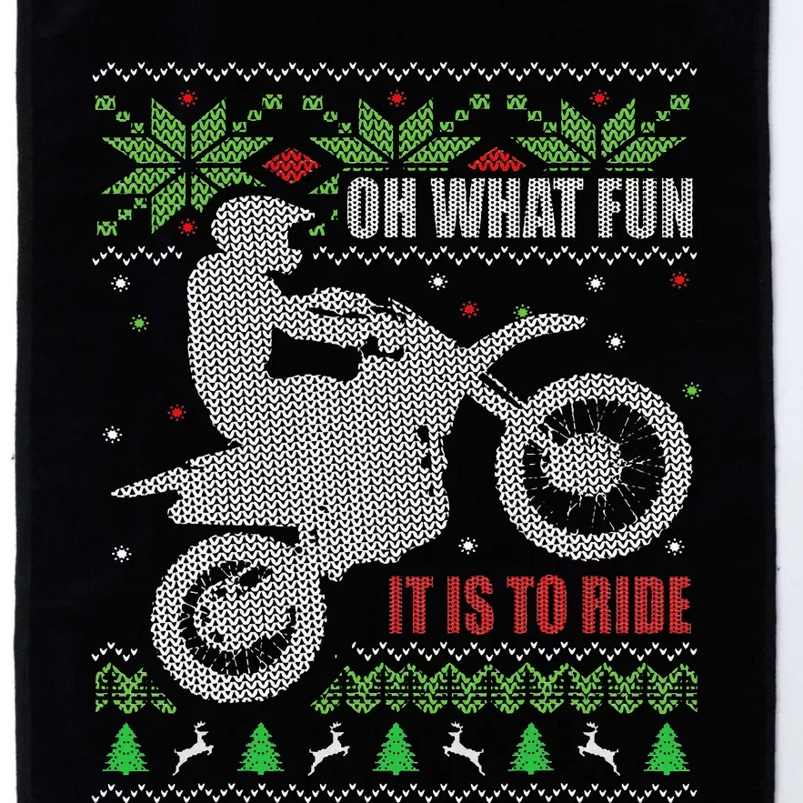 Ugly Christmas Sweater Dirt Bike Motorcycle Motocross Biker Platinum Collection Golf Towel