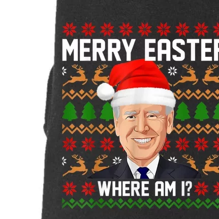 Ugly Christmas Sweater Happy Easter Joe Biden Funny Xmas Doggie 3-End Fleece Hoodie