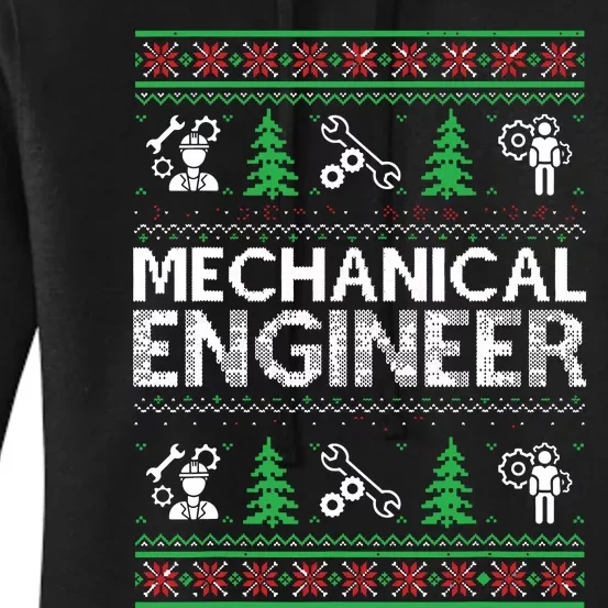 Ugly Christmas Sweaters Matching Mechanical Engineer Holiday Women's Pullover Hoodie