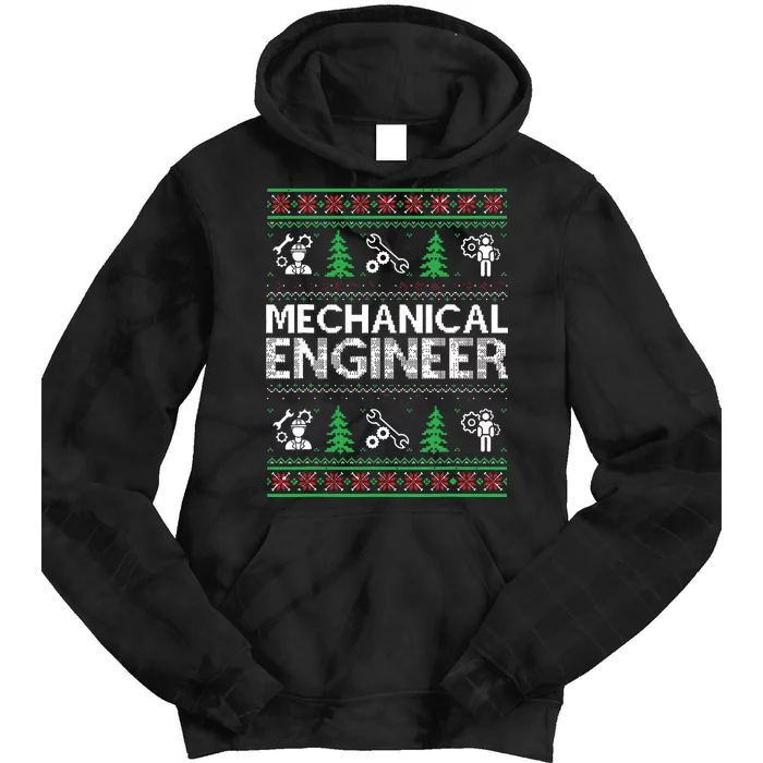 Ugly Christmas Sweaters Matching Mechanical Engineer Holiday Tie Dye Hoodie