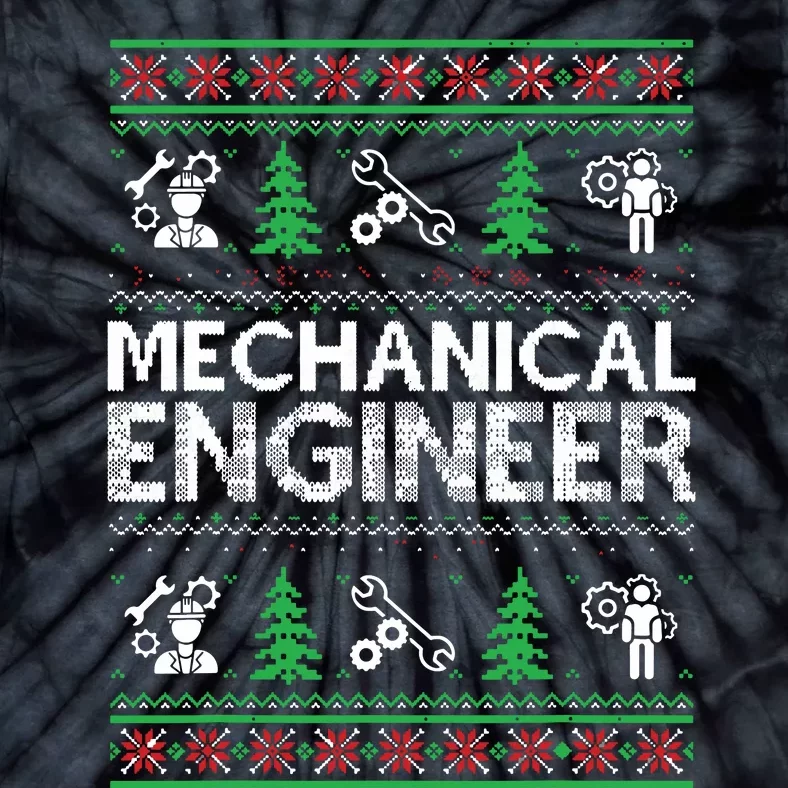 Ugly Christmas Sweaters Matching Mechanical Engineer Holiday Tie-Dye T-Shirt