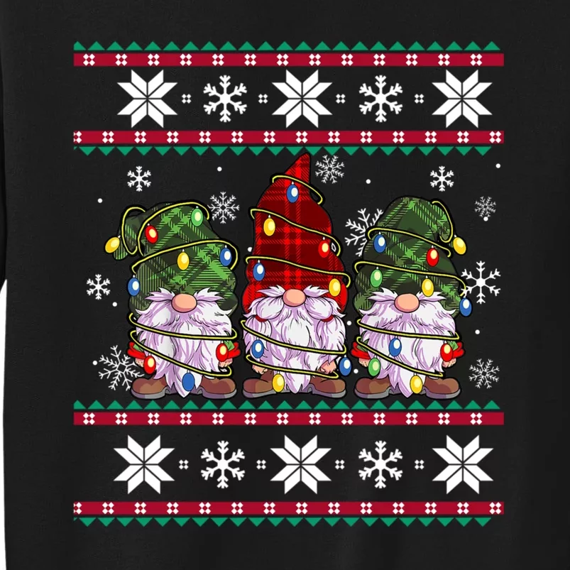 Ugly Christmas Shirts Funny Three Gnomes Lights Gnome Sweatshirt