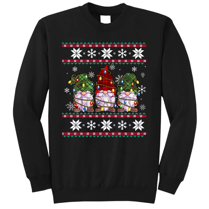 Ugly Christmas Shirts Funny Three Gnomes Lights Gnome Sweatshirt