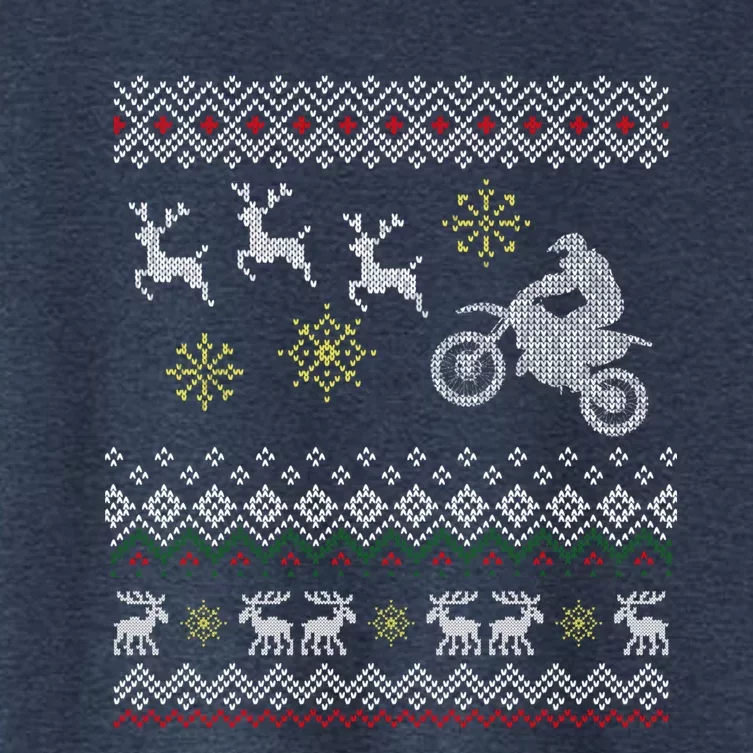 Ugly Christmas Sweater For Biker Women's Crop Top Tee