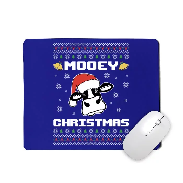 Ugly Christmas Sweater Funny Farm Cow Mooey Christmas Xmas Gift Mousepad