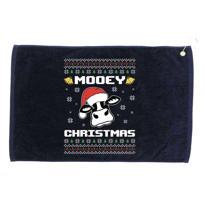 Ugly Christmas Sweater Funny Farm Cow Mooey Christmas Xmas Gift Grommeted Golf Towel