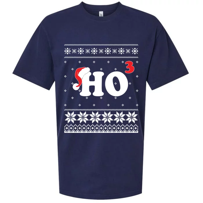 Ugly Christmas Sweater Funny Ho Ho Ho Santa Funny Gift Sueded Cloud Jersey T-Shirt