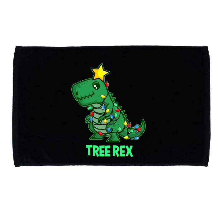 Ugly Christmas Sweater T Rex Christmas Tree Rex Gift Microfiber Hand Towel