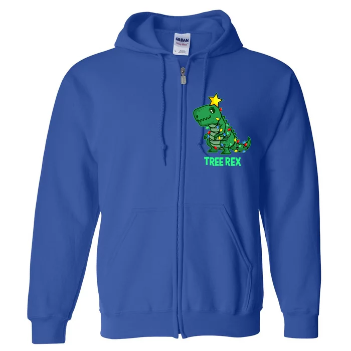 Ugly Christmas Sweater T Rex Christmas Tree Rex Gift Full Zip Hoodie