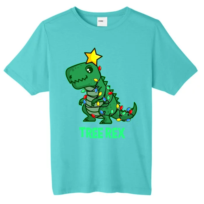 Ugly Christmas Sweater T Rex Christmas Tree Rex Gift ChromaSoft Performance T-Shirt