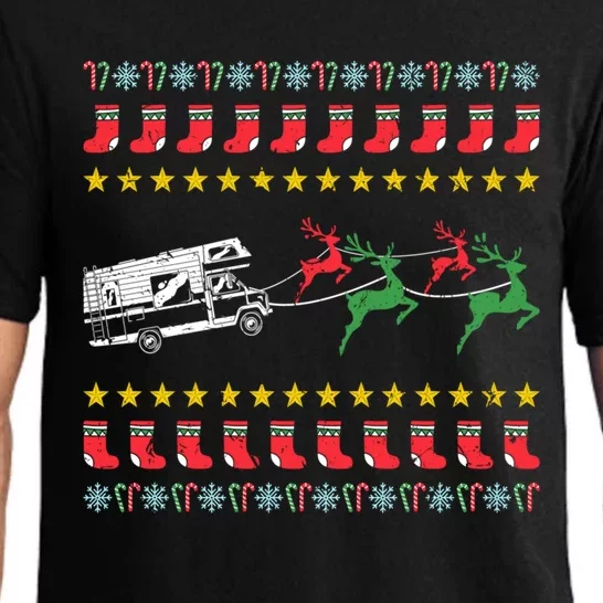 Ugly Christmas Sweater For Camping Trailer Camper Meaningful Gift Pajama Set