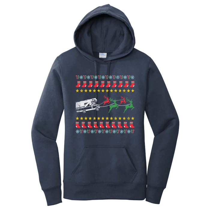 Ugly Christmas Sweater For Camping Trailer Camper Meaningful Gift Women's Pullover Hoodie