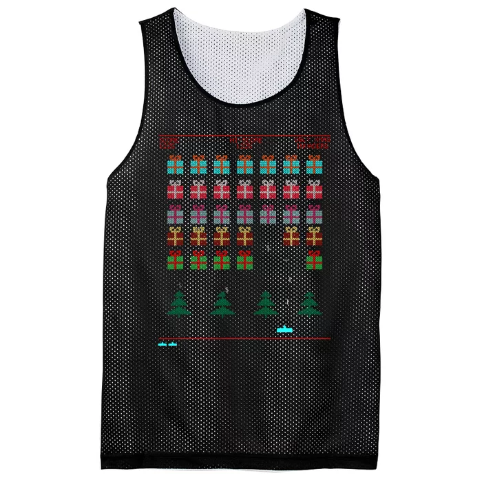 Ugly Christmas Style Retro Video Game Mesh Reversible Basketball Jersey Tank