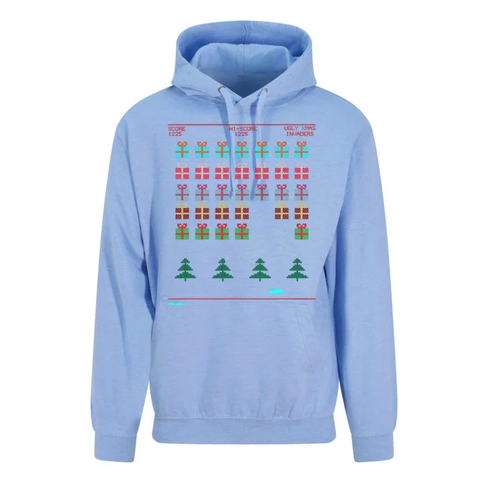 Ugly Christmas Style Retro Video Game Unisex Surf Hoodie