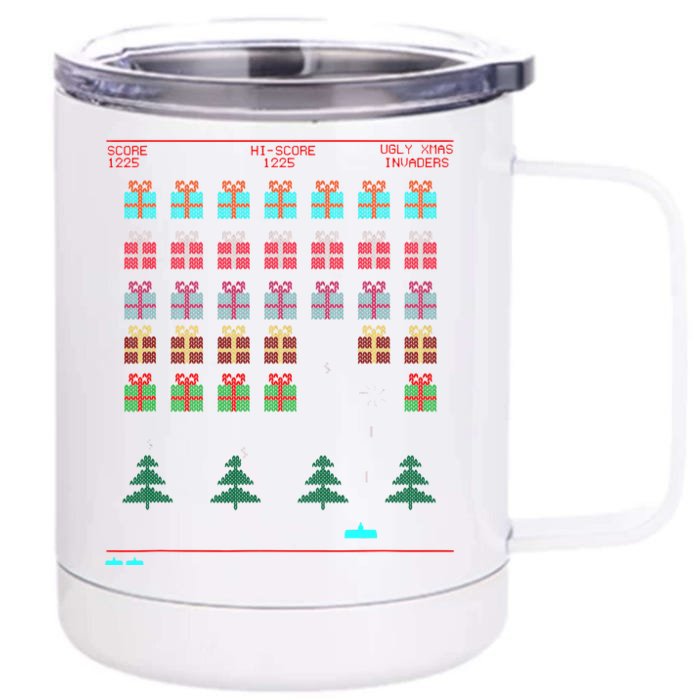 Ugly Christmas Style Retro Video Game Front & Back 12oz Stainless Steel Tumbler Cup