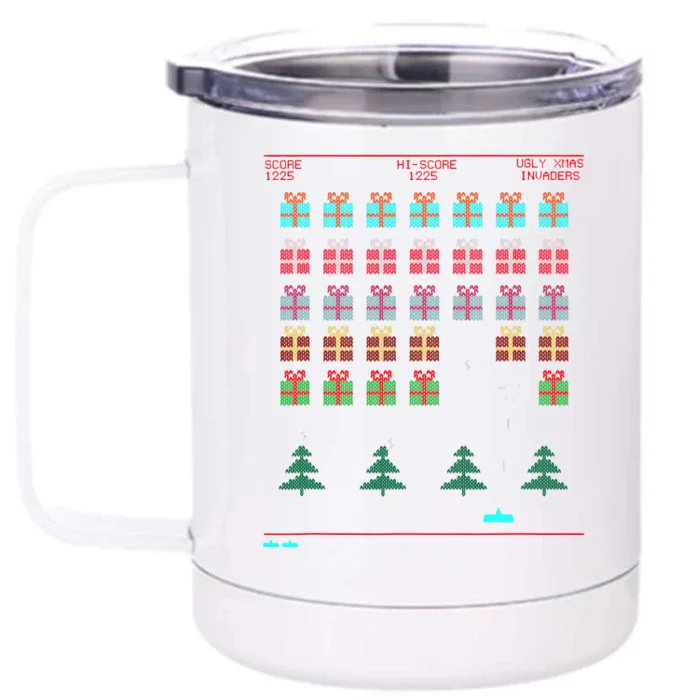 Ugly Christmas Style Retro Video Game Front & Back 12oz Stainless Steel Tumbler Cup