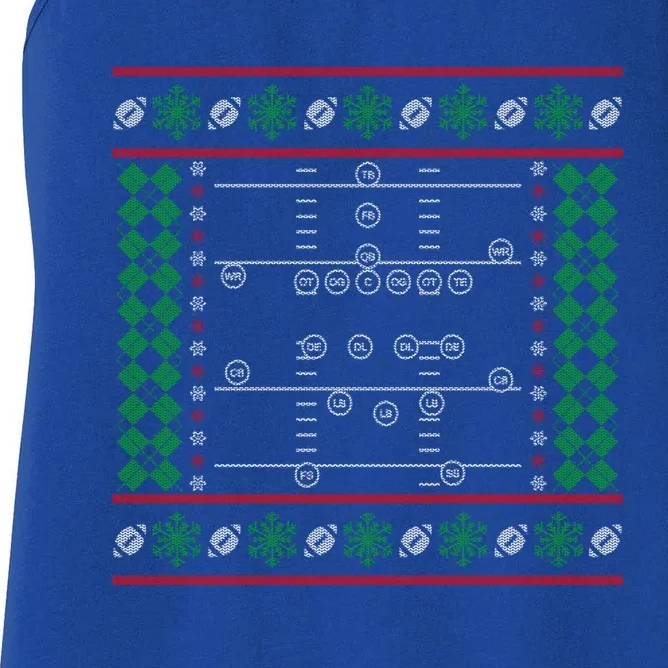 Ugly Christmas Sweater Funny Xmas Football Xmas Cool Gift Women's Racerback Tank