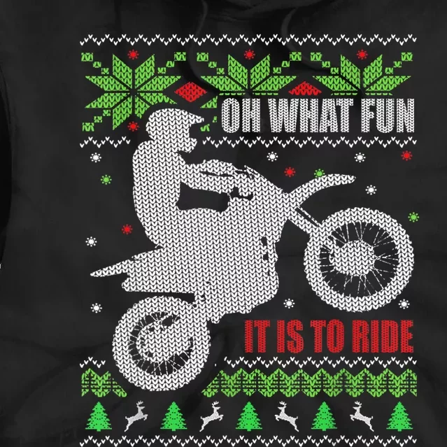 Ugly Christmas Sweater Dirt Bike Motorcycle Motocross Biker Tie Dye Hoodie