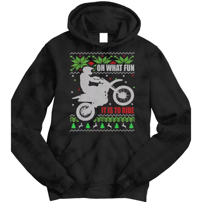 Ugly Christmas Sweater Dirt Bike Motorcycle Motocross Biker Tie Dye Hoodie