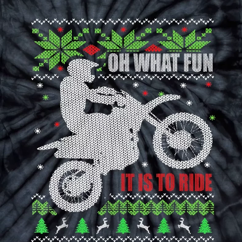 Ugly Christmas Sweater Dirt Bike Motorcycle Motocross Biker Tie-Dye T-Shirt