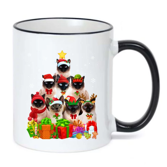 Ugly Christmas Sweater Cat Tree Funny Siamese Cat Xmas Cool Gift Black Color Changing Mug